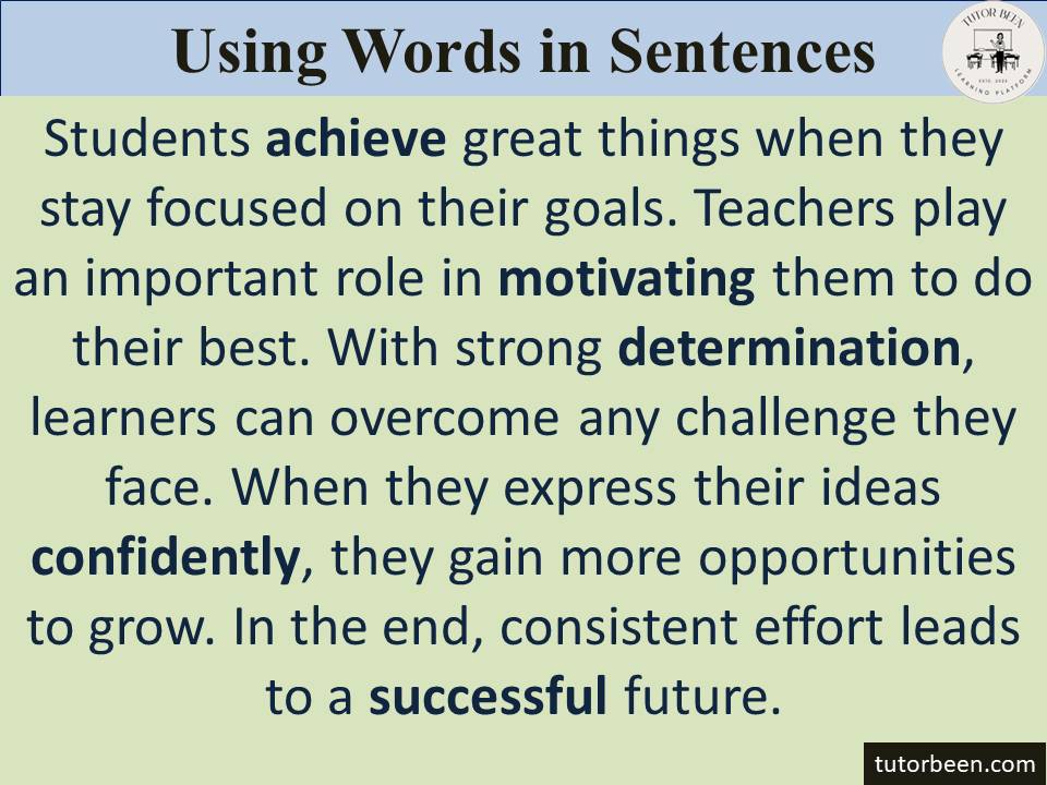 vocabulary learning words with meaning and example.