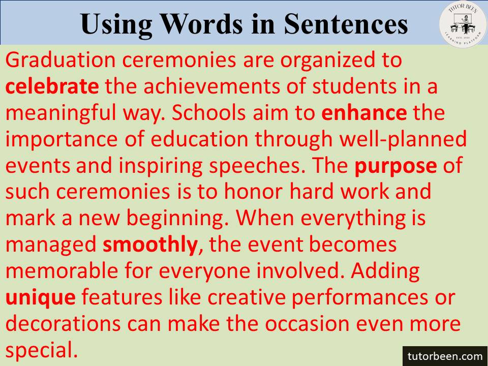 vocabulary learning words with meaning and example.